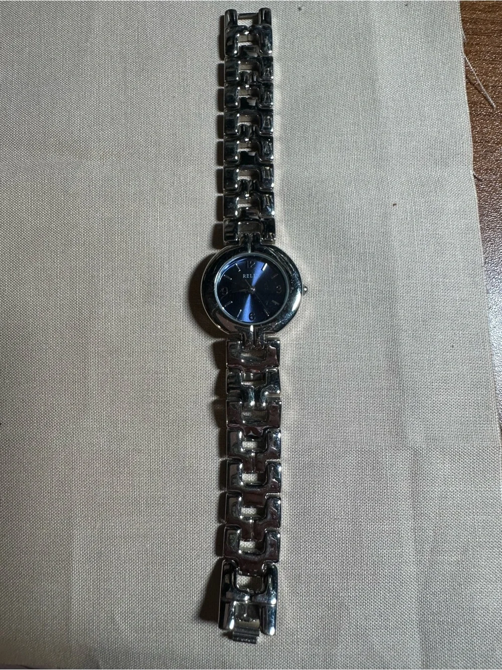 Relic Women's Silver Bracelet Watch with Blue Dial